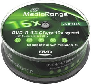 MEDIARANGE DVD-R 4.7GB 16x, cake box, 25τμχ