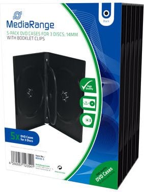 Medii de stocare mediarange 3 cutii pentru CD / DVD 5p. (BOX35-3)