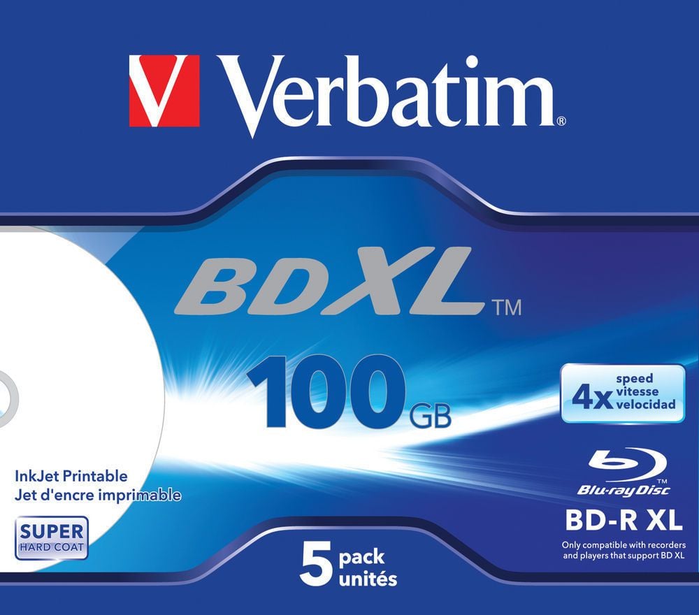 Medii de stocare verbatim Opt Media BD-R 5 unitati 100GB Verbatim XL inkjet Wide Printable (43789)
