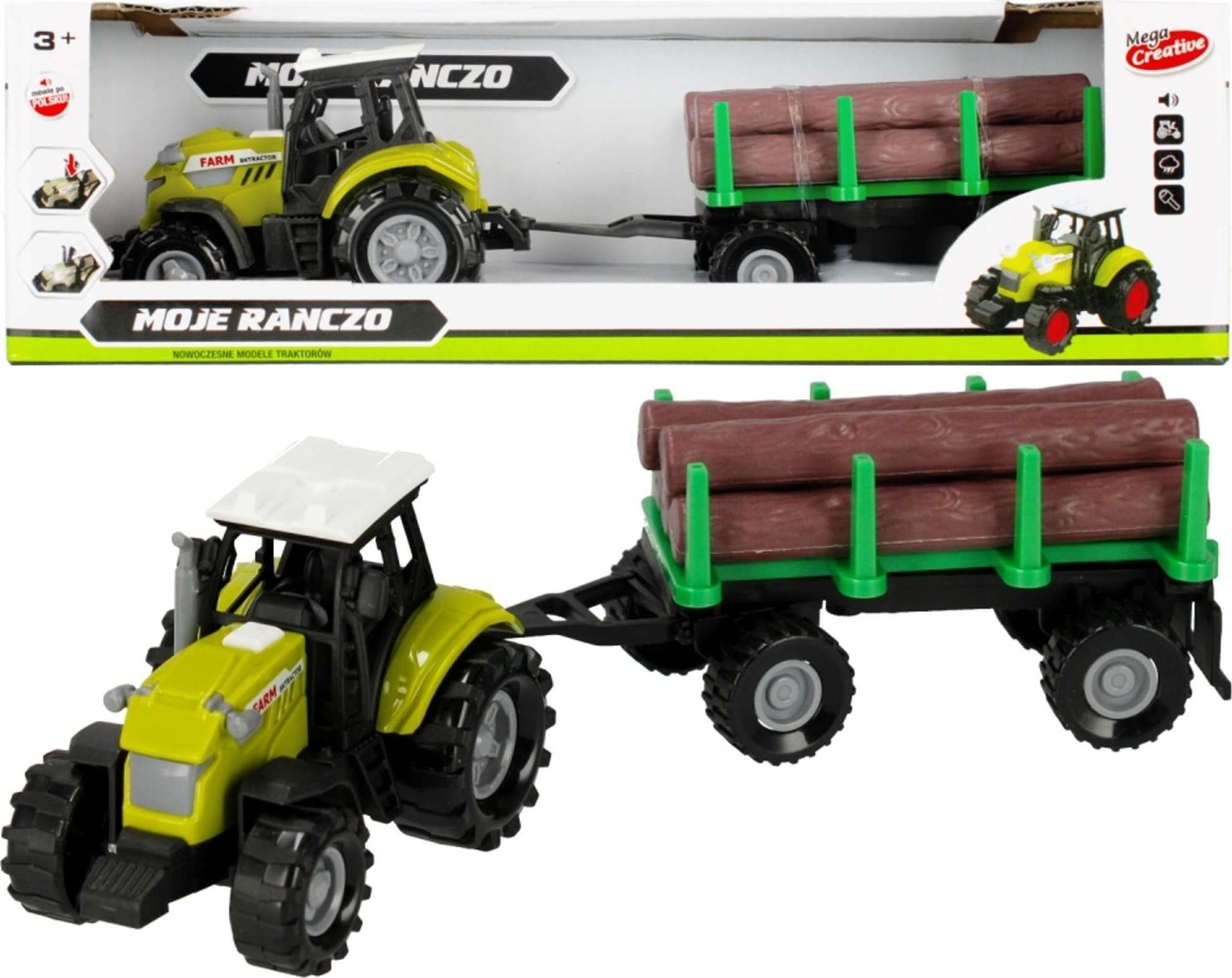 Mega Creative My Ranch Tractor cu remorca 25 cm cu lumini si sunete