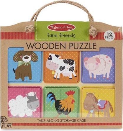 Melissa &amp; Doug MELISSA Puzzle din lemn 6 poze cu animale de fermă 41363