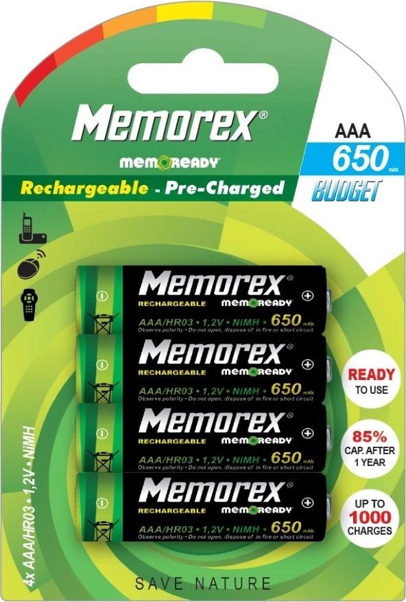 Memorex Reîncărcabil AAA / R03 650mAh 4 buc.