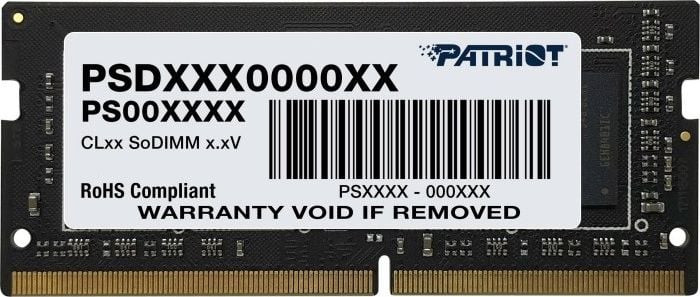 Memorii Notebook - Memorie notebook Patriot, sodimm DDR4, 8GB, 3200Mhz, CL22, 1.2V
