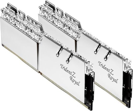Memorie RAM GSKill Trident Z Royal RGB Silver, F4-3600C18D-16GTRS, 16GB, DDR4, 3600MHz, CL18, 1.35v, Dual Channel Kit