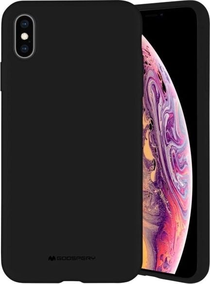 Husa Spate Mercury Silicone iPhone 13 Mini, Interior Alcantara , Negru