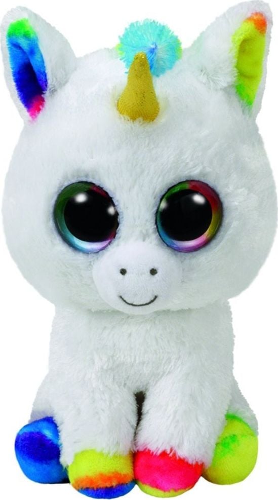 Mascota Meteor TY Beanie Boos - Alb Pixy Unicorn 15 cm (36852)