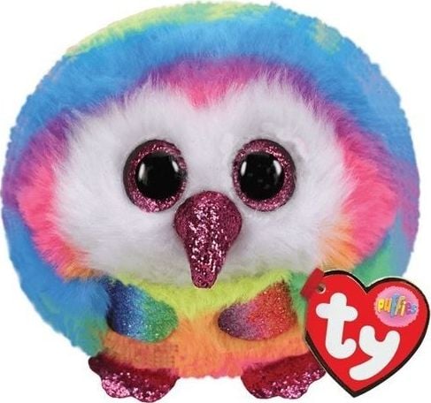 Mascota Meteor TY Puffies - Owen Rainbow Owl