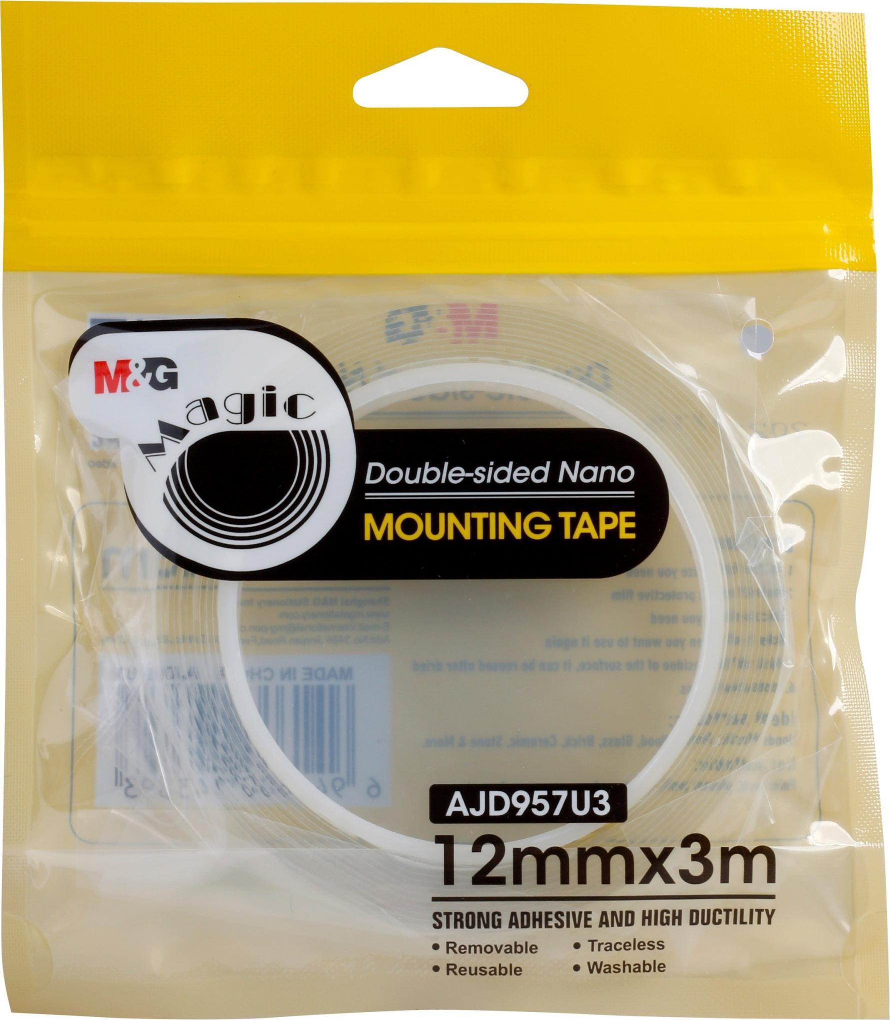 M&G Bandă de montare Nano Tape dublu-față transparentă 12mm 3m MG