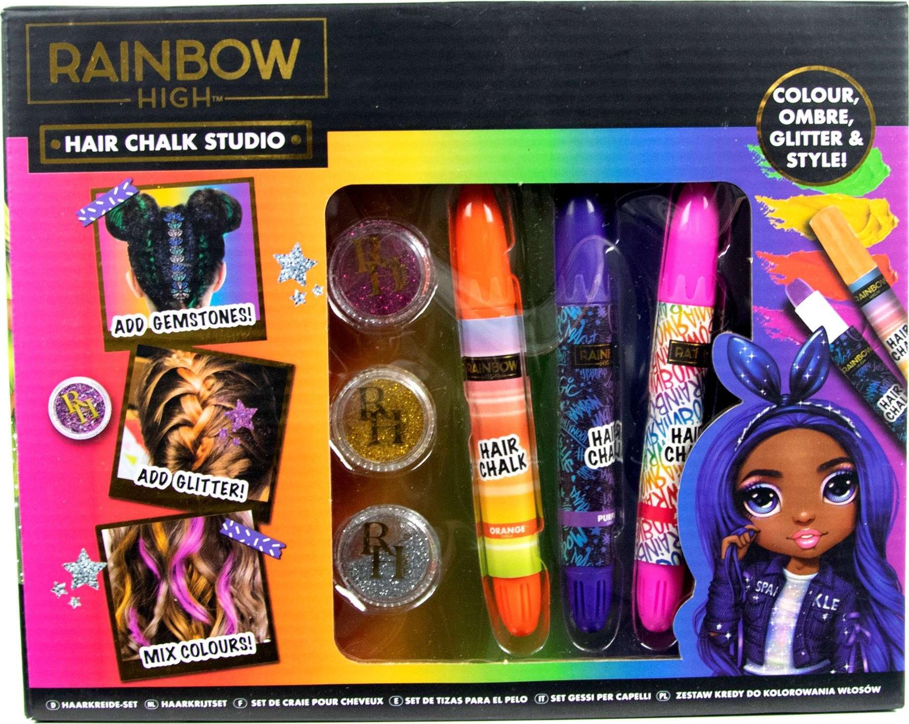 MGA Rainbow High Zestaw do kolorowania włosów Hair Chalk Studio