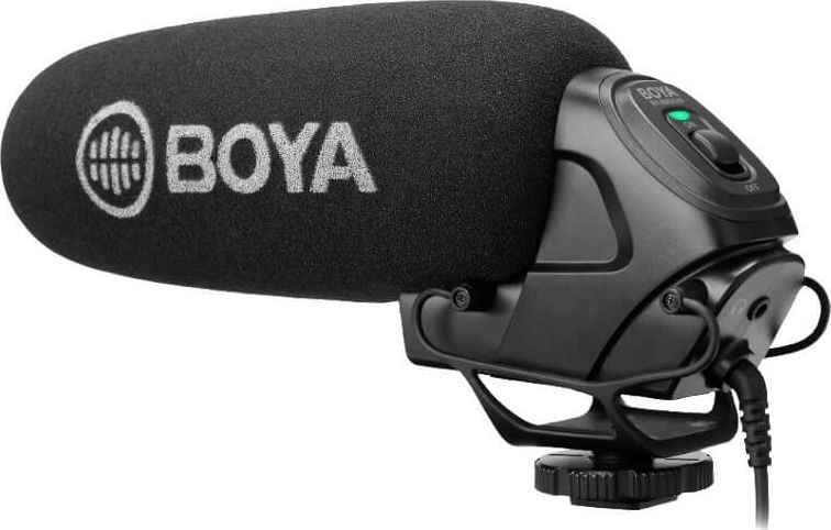 Microfon Boya BY-BM3030, shotgun direcțional, Negru