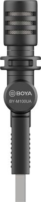 Microfon compact Boya BY-M100UA, cu fir, USB-A, condensator, omnidirectional, 50 Hz - 18 kHz, negru