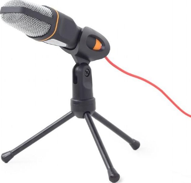 Microfon de birou cu trepied, Gembird 03 Tabletop, omni-directional, comunicare online, cu cablu 1.2m si conector jack 3.5m, negru