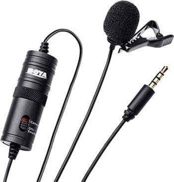 Microfoane - Microfon Lavaliera Boya BY-M1, Omnidirecțional, mini mufă de 3.5mm, 30 dB/mW, 65Hz-18.000Hz, Negru