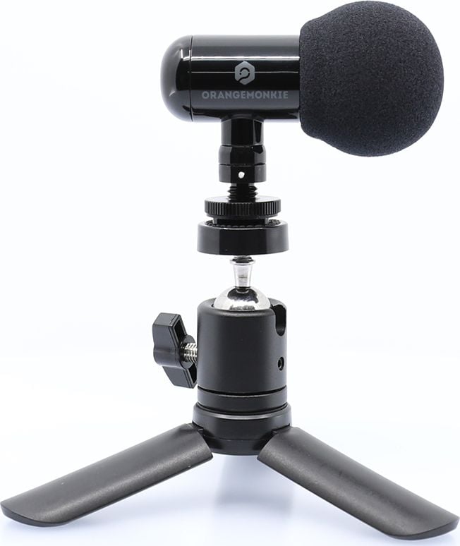 Microfon Orangemonkie, Q-mic Video, 3,5 mm, Mod ASMR, Negru