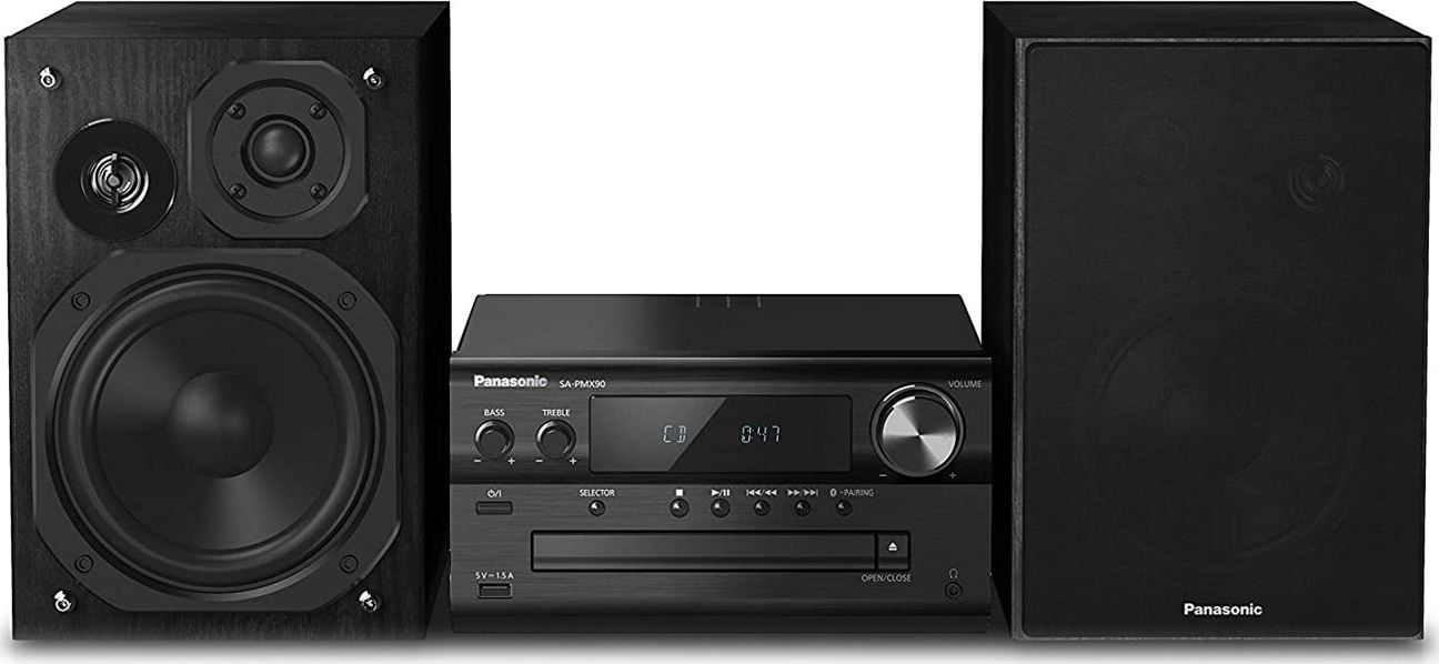 Microsistem audio High-Res Panasonic SC-PMX90EG-K, 120W, BT, USB-DAC, Lincs D-Amp, Difuzoare 3 cai, Optical-in, Negru