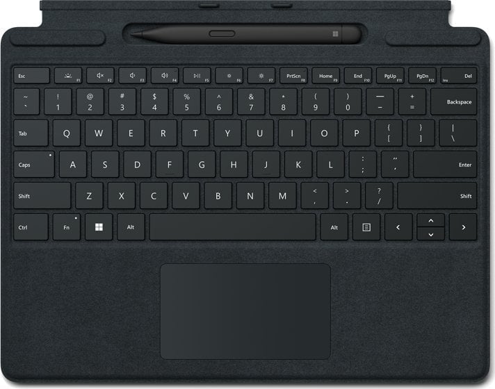 Microsoft Microsoft Surface Pro Signature Keyboard - Tastatur - mit Touchpad, Beschleunigungsmesser, Surface Slim Pen 2 Ablage- und Ladeschale - QWERTZ - Deutsch - Schwarz - mit Slim Pen 2 - fur Surface Pro 8, Pro X