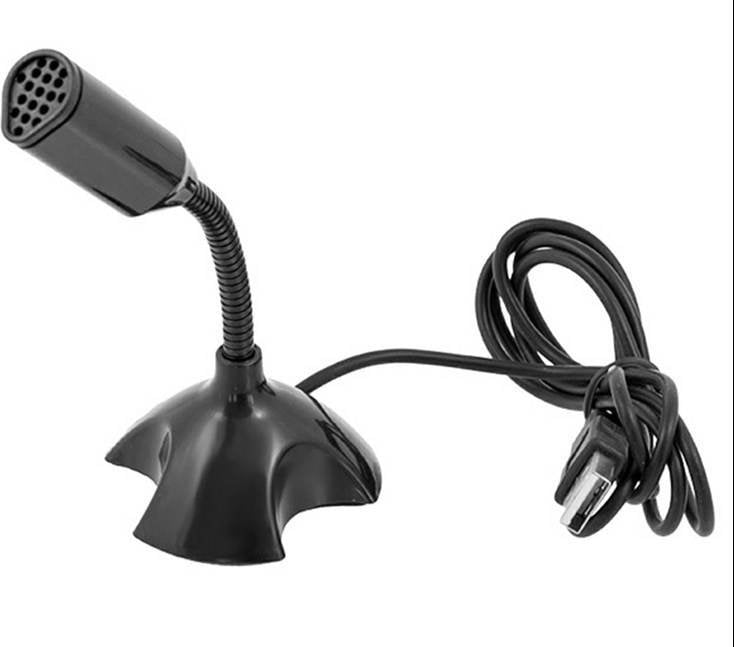 Mikrofon Aptel MINI MIKROFON USB A ze Statywem do Laptopa Notebooka PC czarny AK247