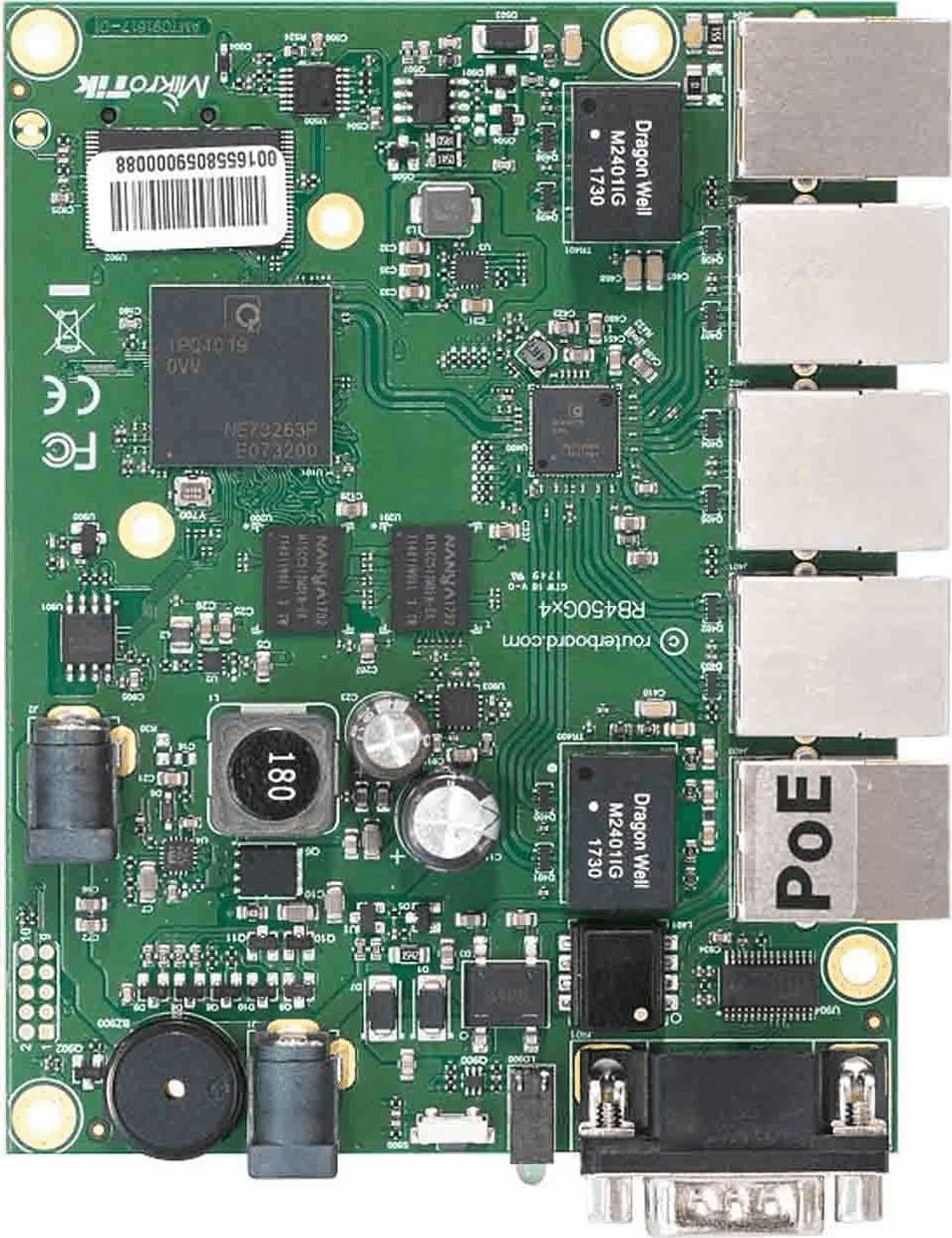 MikroTik MikroTik RouterBOARD RB450Gx4, quad-core 716MHz ARM CPU, 1GB RAM, 5x LAN, vč. L5 licence