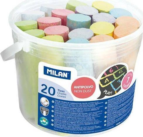 Milan Chalk MAXI rotund 20 bucăți într-un recipient de plastic MILAN