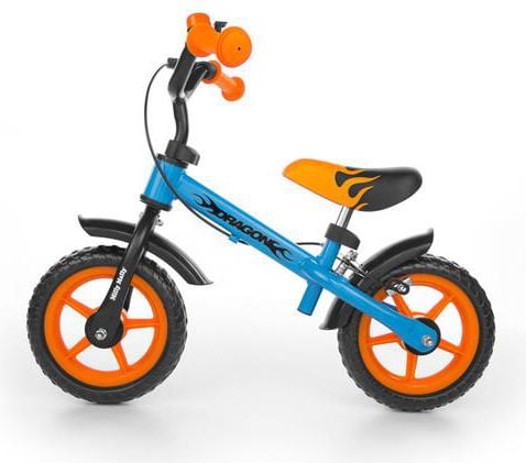 Bicicleta de echilibru Milly Mally Dragon cu frana albastru-portocaliu - 5901761121452