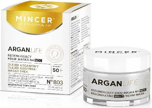 Mincer Pharma Argan Life 50+ RegenerujÄ…cy Krem-maska na noc nr 803 50ml