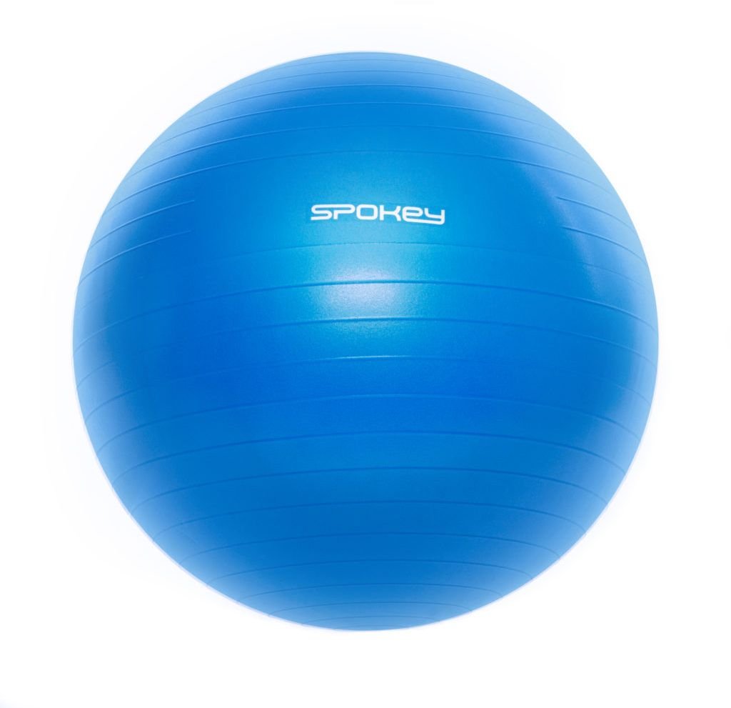 Minge fitness cu pompa, Spokey, Fitball III, PVC, 65 cm, 1.18 Kg, Albastru