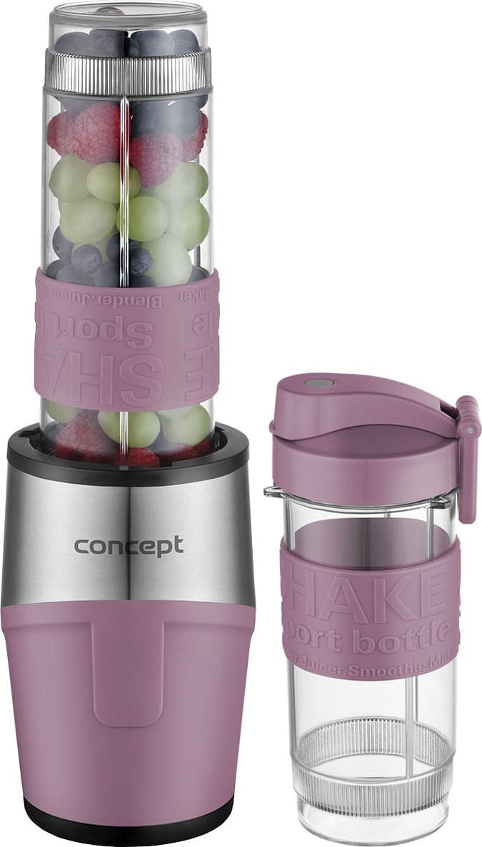 Mini Blender Concept SM-3483, 500 W, 23000 rpm, Smoothie, 2 recipiente 570 ml, 1 recipient 400 ml, Fara BPA, Rose