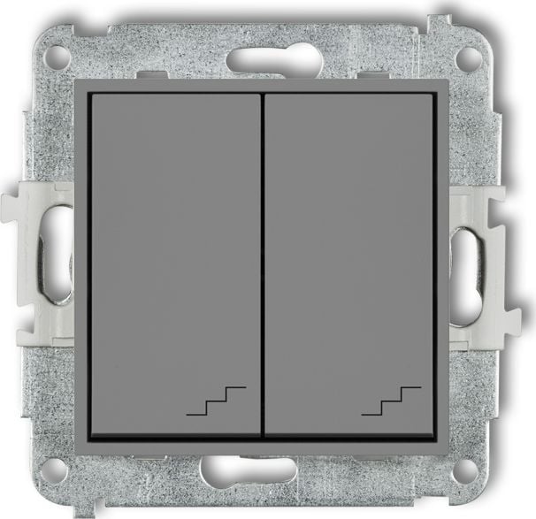 Mini conector dublu scara gri mat (27MWP-33)