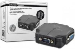 Mini dispozitiv de distribuire semnal , Digitus , FHD VGA 2 porturi 350MHz , 2048x1536p