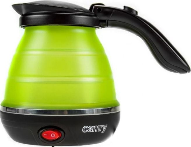 Mini Fierbator Ceainic Electric Portabil Camry, Carcasa Pliabila din Silicon pentru Calatorii, Capacitate 0.5L, Verde