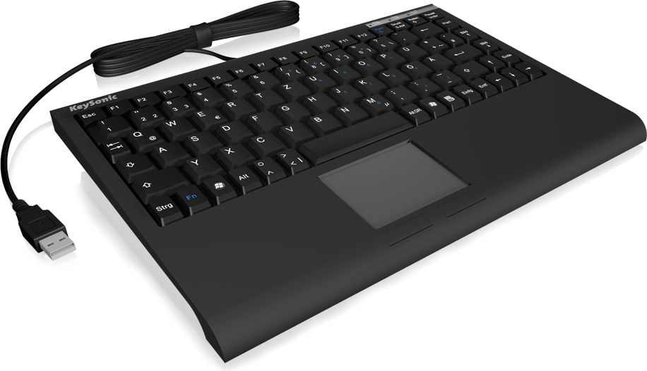 Tastaturi - Mini tastatura IcyBox KeySonic, smart touchpad, USB 2.0, Neagra