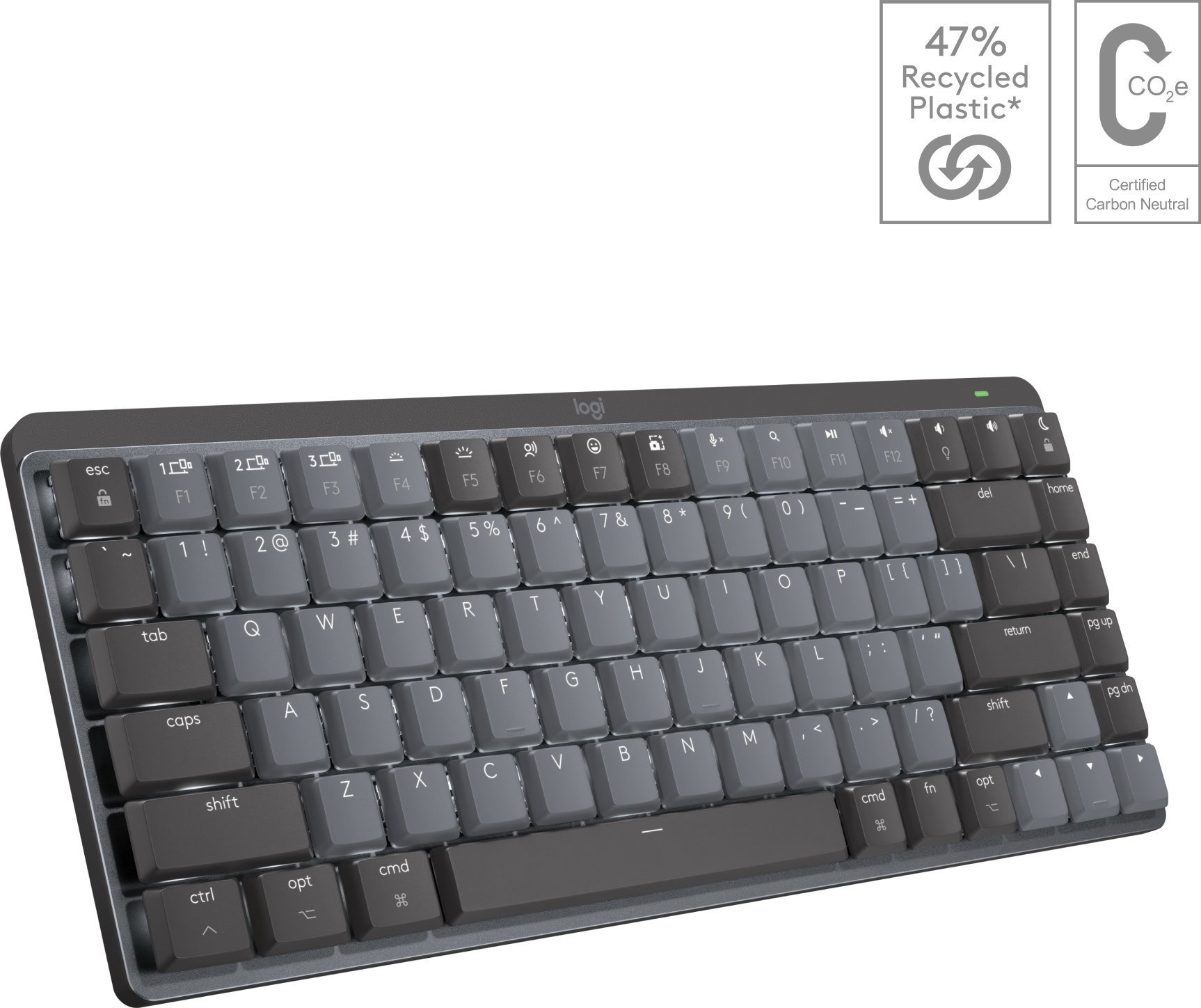 Mini tastatură mecanică Logitech MX pentru Mac Wireless Graphite SUA (920-010837)