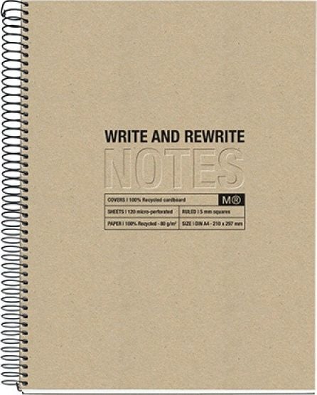 MIQUELRIUS Notebook MIQUELRIUS Just Black Craft Recycled, A4, 120 coli, 80g, bej