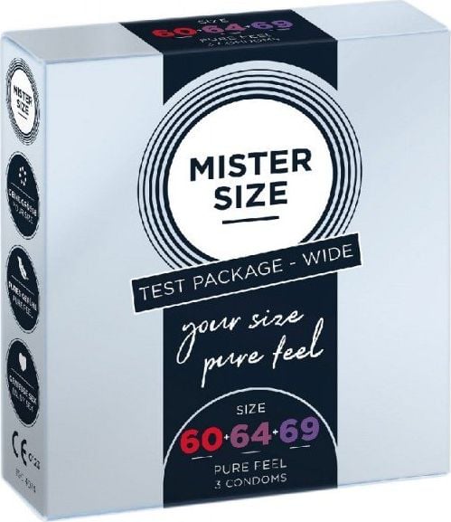 Mister Size Prezervative Mister Size Prezervative montate la dimensiunea 60mm 64mm 69mm 3buc.