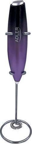 Accesorii si piese aparate cafea - Mixer Adler AD 4499 Stand Frappe, agitator din otel, 2xAA, violet/negru