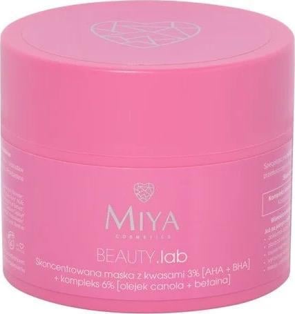 Mască concentrată Miya Miya Cosmetics BEAUTY Lab cu acizi 3% [AHA + BHA] + complex 6% [ulei de canola + betaină] 50g