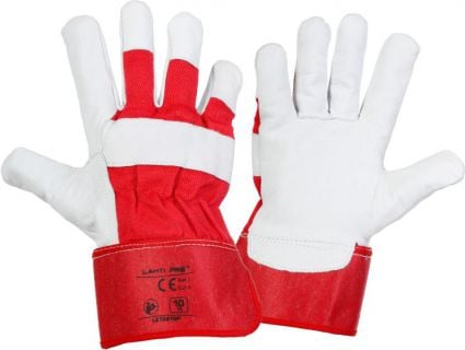 Mănuși de protecție cu dimensiunea goatskin 10 alb - rosu (L270910K)