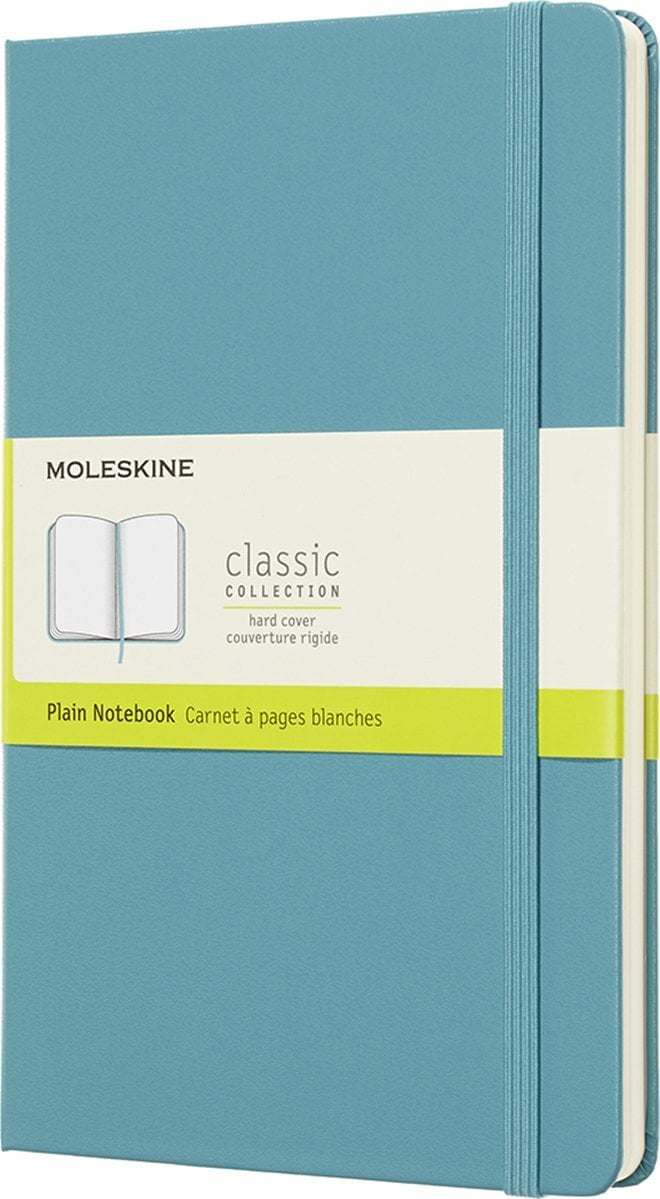 Note Moleskine MOLESKINE Classic L (13x21 cm), neted, cartonat, albastru recif, 240 pagini, albastru