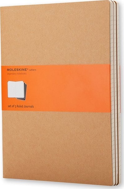 Moleskine Zestaw 3 zeszytów MOLESKINE Cahier Journals XL (19x51cm), w linie, 120 stron, piaskowy