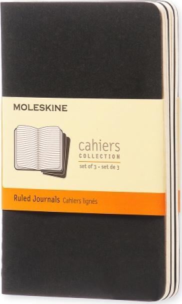 Set 3 caiete Moleskine, Carton/Hartie,70 g/m2, 9x14 cm, Negru