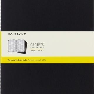 Moleskine Set of 3 Squared Cahier Journals - Black - Extra Large