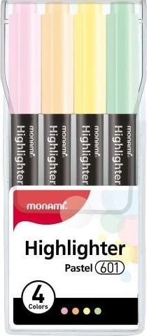 Monami Highlighter 601 - un set de 4 culori pastelate Monami