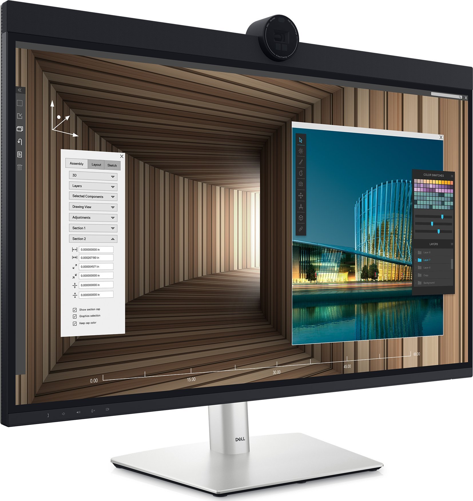 Monitor Dell DELL UltraSharp U3224KBA LED display 80 cm (31.5`) 6144 x 3456 px 6K Ultra HD LCD Czarny, Srebrny