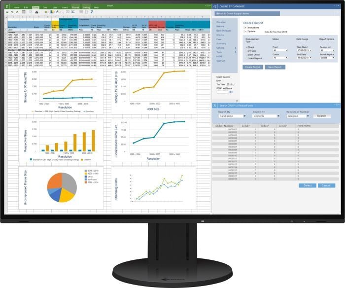 Monitor EIZO FlexScan EV2457, IPS, 24 inch, Wide, UXGA, DVI-D, DisplayPort, HDMI, DisplayPort Out, USB Hub, Negru