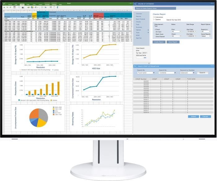 Monitor Eizo FlexScan EV2457-WT , 24,1 `, IPS , LED , 1920x1200 , 5ms , 1000: 1 , HDMI , DisplayPort , DVI