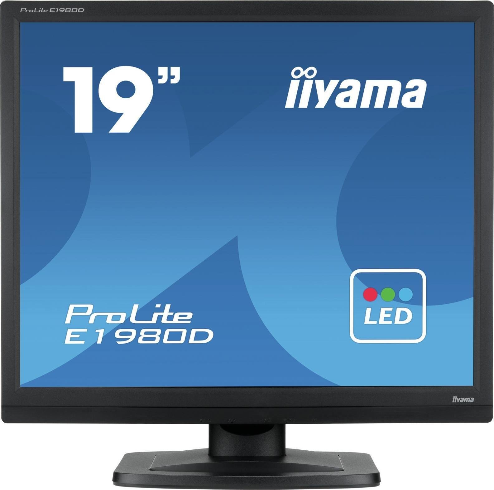 Monitor iiyama E1980D-B1, 1280 x 1024 SXGA, 19`, 5:4, 60 Hz, 5 ms, D-Sub (VGA) x1 DVI x1, clasa E