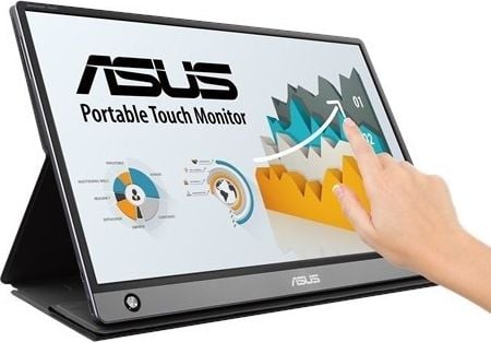 Monitor IPS ASUS ZenScreen Touch 15.6`, IPS, FHD, 10-point Touch, Built-in Battery, USB Type-C, Micro-HDMI, MB16AMT