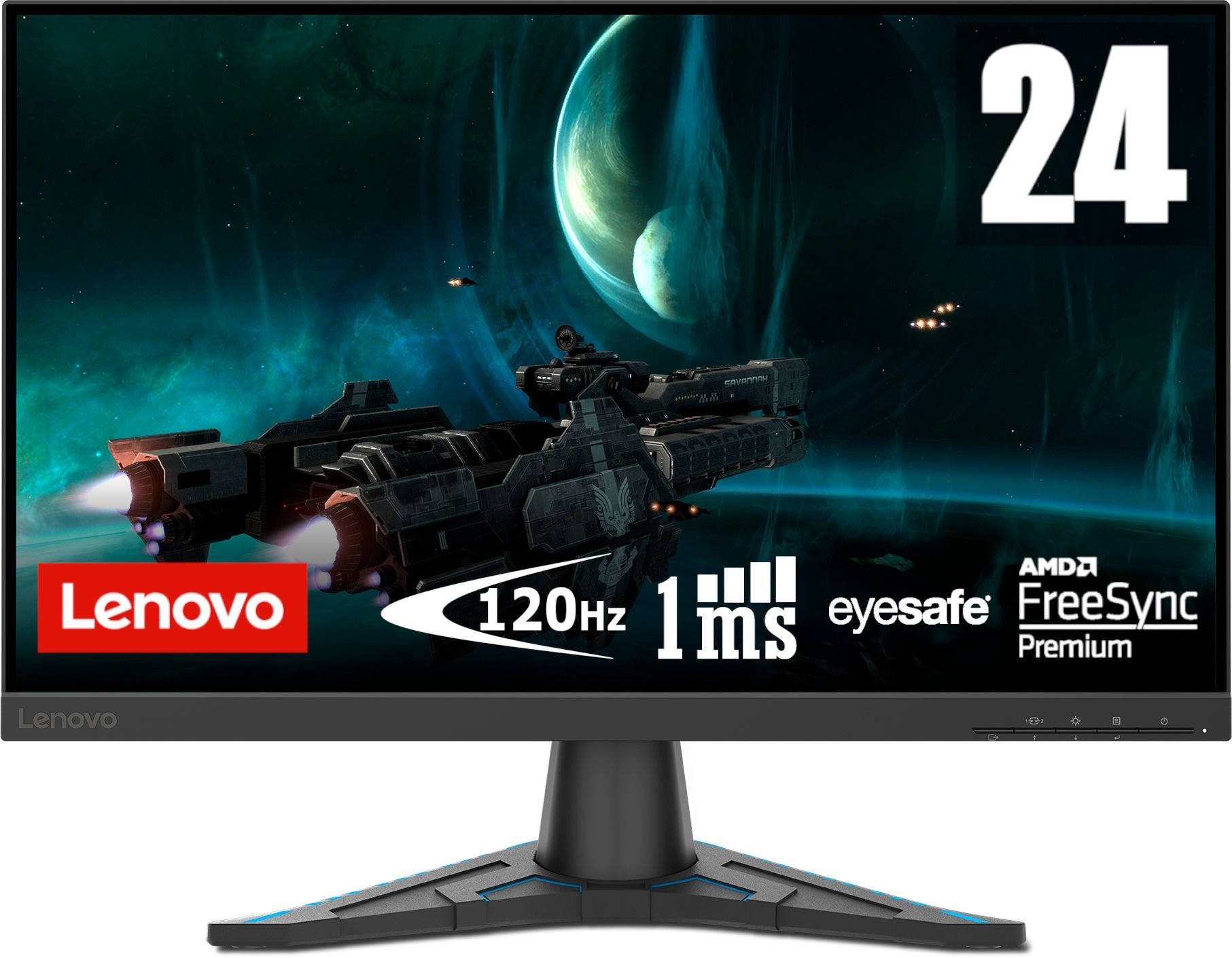 Monitor LED VA Lenovo 23.8`, Full HD, DisplayPort, 120Hz, FreeSync Premium, Negru, G24e-20