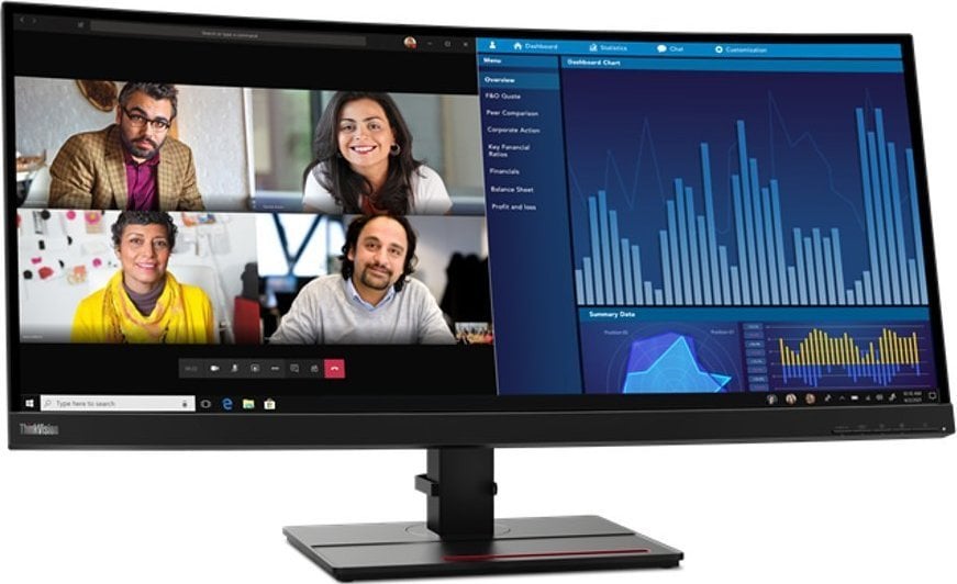 Monitor Lenovo Lenovo ThinkVision P34w-20 34.14 ` IPS 21:9 4 ms 300 cd/m Black 60 Hz HDMI ports quantity 2 one size