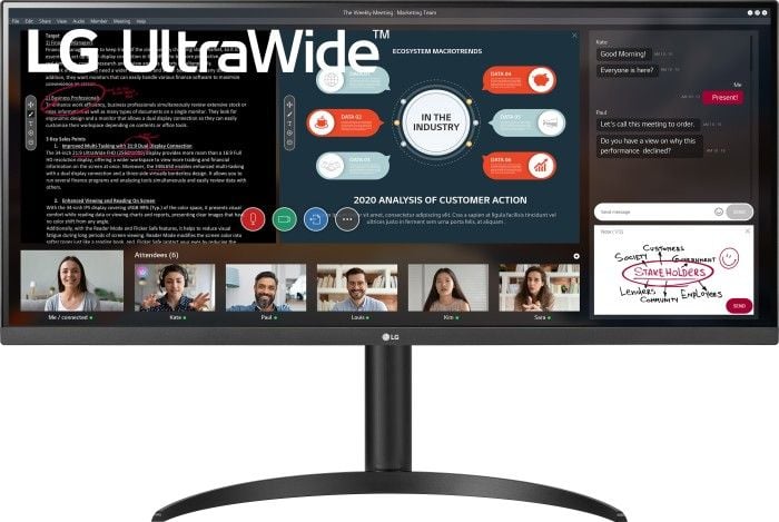Monitorul LG UltraWide 34WP550-B LG UltraWide 34WP550-B este un monitor de calitate superioară care oferă o experiență vizuală fascinantă. Cu un ecran ultra-larg de 34 de inci și o rezoluție maximă de 3440 x 1440, acest monitor este ideal pentru